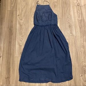Lucky Brand Distressed Denim Midi Dress